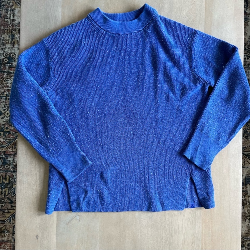lululemon Merino Wool Blend Ribbed Blue Crew Neck Sweater - Picture 5 of 11